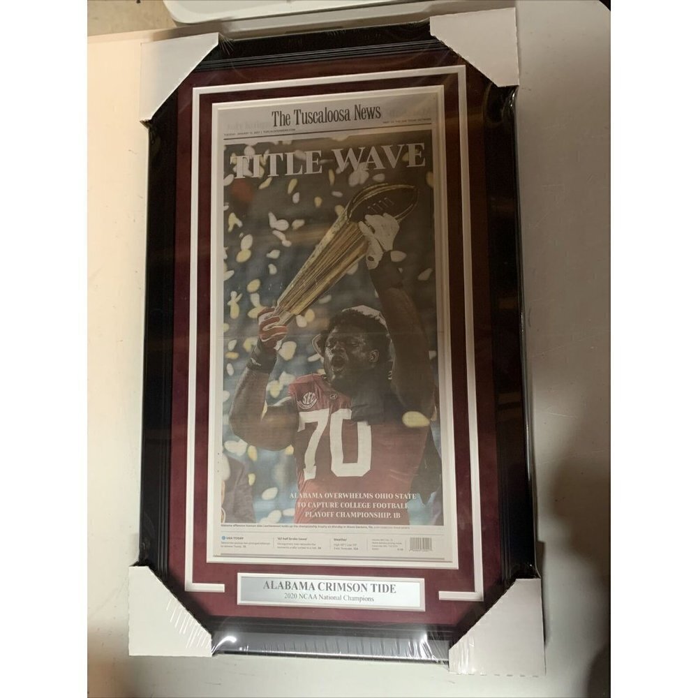 Alabama Crimson Tide 2020 National Champs The Tuscaloosa News Newspaper Framed